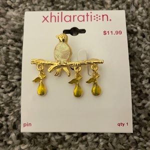 Partridge in a Pear Tree Brooch